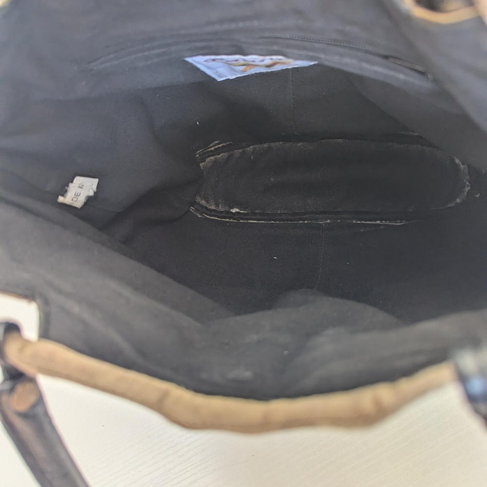 Papillon Vintage Elegant Black Leather Tote Bag - Picture 10 of 12